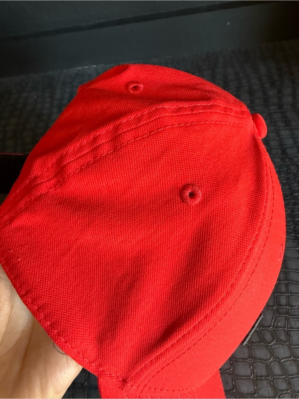 Nike Red Cap with Black Swoosh Tab - Picture 7 of 8